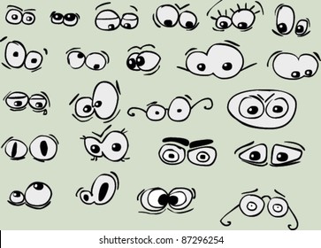 Funny cartoon eyes set