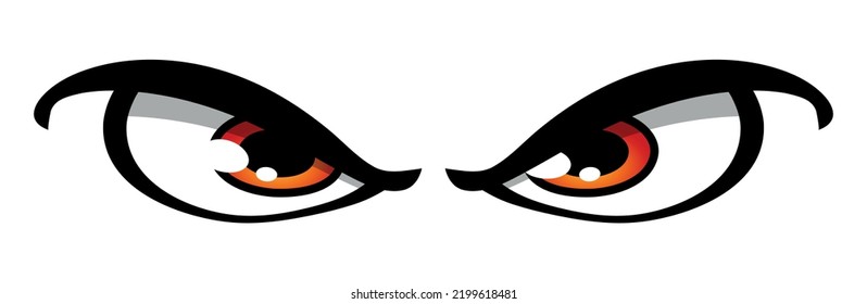 Funny cartoon eyes vector graphic angry comic emotion car decal evil face sticker