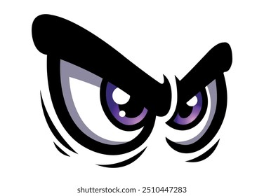 Funny cartoon eyes vector graphic angry comic emotion car decal evil face sticker