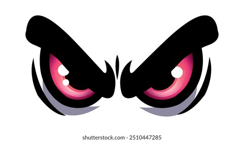 Funny cartoon eyes vector graphic angry comic emotion car decal evil face sticker