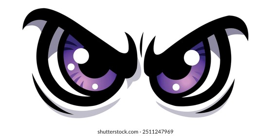 Funny cartoon eyes vector graphic angry comic emotion car decal evil face sticker