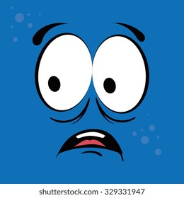 Funny cartoon face  graphic design, vector illustration.