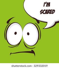 Funny cartoon face  graphic design, vector illustration.