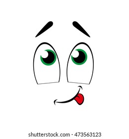 Funny cartoon face. Vector Illustration