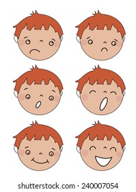 funny cartoon faces vector boys
