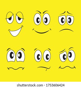 Funny cartoon faces. vector illustration