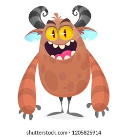 Funny cartoon fairytale creature. Vector illustration of monster