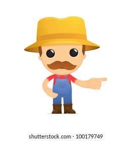 funny cartoon farmer in various poses for use in advertising, presentations, brochures, blogs, documents and forms, etc.