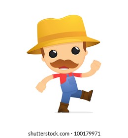 funny cartoon farmer in various poses for use in advertising, presentations, brochures, blogs, documents and forms, etc.