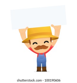 funny cartoon farmer in various poses for use in advertising, presentations, brochures, blogs, documents and forms, etc.