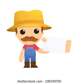 funny cartoon farmer in various poses for use in advertising, presentations, brochures, blogs, documents and forms, etc.