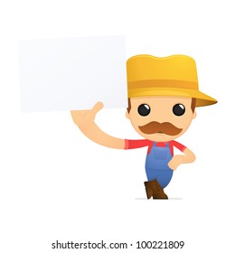 funny cartoon farmer in various poses for use in advertising, presentations, brochures, blogs, documents and forms, etc.