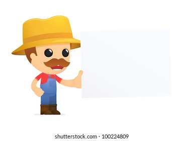funny cartoon farmer in various poses for use in advertising, presentations, brochures, blogs, documents and forms, etc.