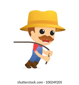 funny cartoon farmer in various poses for use in advertising, presentations, brochures, blogs, documents and forms, etc.