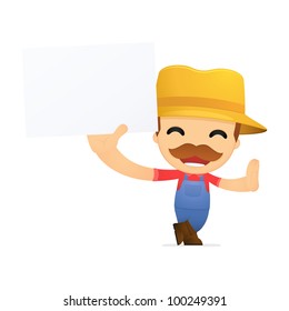 funny cartoon farmer in various poses for use in advertising, presentations, brochures, blogs, documents and forms, etc.