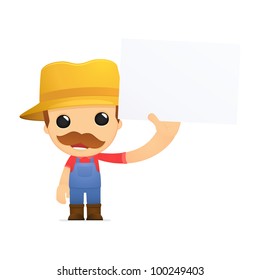 funny cartoon farmer in various poses for use in advertising, presentations, brochures, blogs, documents and forms, etc.