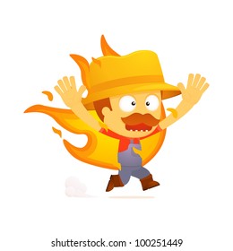funny cartoon farmer in various poses for use in advertising, presentations, brochures, blogs, documents and forms, etc.