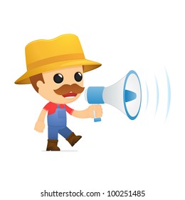 funny cartoon farmer in various poses for use in advertising, presentations, brochures, blogs, documents and forms, etc.