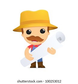funny cartoon farmer in various poses for use in advertising, presentations, brochures, blogs, documents and forms, etc.