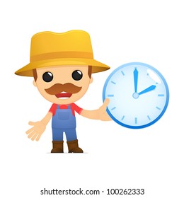 funny cartoon farmer in various poses for use in advertising, presentations, brochures, blogs, documents and forms, etc.