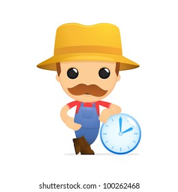 funny cartoon farmer in various poses for use in advertising, presentations, brochures, blogs, documents and forms, etc.