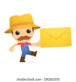 funny cartoon farmer in various poses for use in advertising, presentations, brochures, blogs, documents and forms, etc.