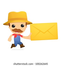 funny cartoon farmer in various poses for use in advertising, presentations, brochures, blogs, documents and forms, etc.