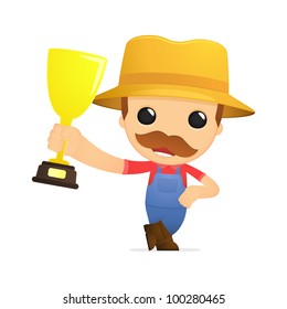 funny cartoon farmer in various poses for use in advertising, presentations, brochures, blogs, documents and forms, etc.