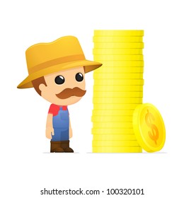 funny cartoon farmer in various poses for use in advertising, presentations, brochures, blogs, documents and forms, etc.
