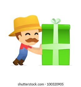 funny cartoon farmer in various poses for use in advertising, presentations, brochures, blogs, documents and forms, etc.