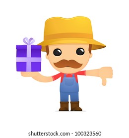 funny cartoon farmer in various poses for use in advertising, presentations, brochures, blogs, documents and forms, etc.