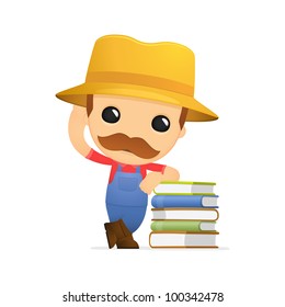 funny cartoon farmer in various poses for use in advertising, presentations, brochures, blogs, documents and forms, etc.