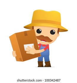 funny cartoon farmer in various poses for use in advertising, presentations, brochures, blogs, documents and forms, etc.