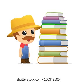 funny cartoon farmer in various poses for use in advertising, presentations, brochures, blogs, documents and forms, etc.