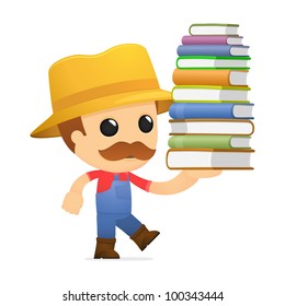 funny cartoon farmer in various poses for use in advertising, presentations, brochures, blogs, documents and forms, etc.
