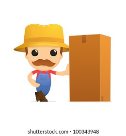 funny cartoon farmer in various poses for use in advertising, presentations, brochures, blogs, documents and forms, etc.