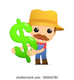 funny cartoon farmer in various poses for use in advertising, presentations, brochures, blogs, documents and forms, etc.