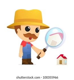 funny cartoon farmer in various poses for use in advertising, presentations, brochures, blogs, documents and forms, etc.