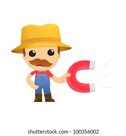 funny cartoon farmer in various poses for use in advertising, presentations, brochures, blogs, documents and forms, etc.
