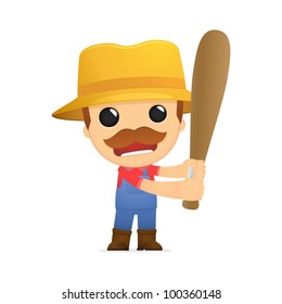funny cartoon farmer in various poses for use in advertising, presentations, brochures, blogs, documents and forms, etc.