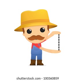funny cartoon farmer in various poses for use in advertising, presentations, brochures, blogs, documents and forms, etc.