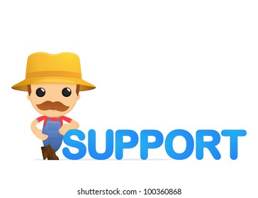 funny cartoon farmer in various poses for use in advertising, presentations, brochures, blogs, documents and forms, etc.
