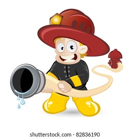 funny cartoon fireman