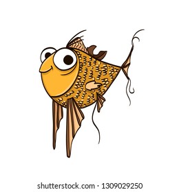 funny cartoon fish with big eyes
