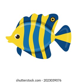 funny cartoon fish. inhabitants of the ocean. characters for kids 