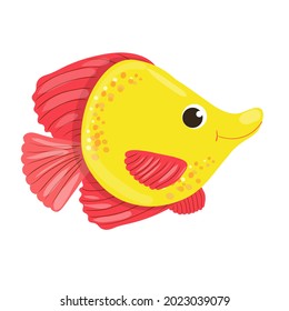 funny cartoon fish. inhabitants of the ocean. characters for kids 