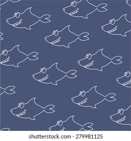 funny cartoon fish vector background