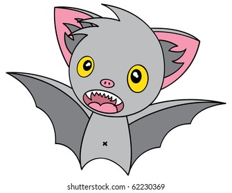 funny cartoon flying bat