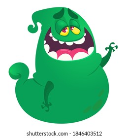 Funny cartoon flying monster design. Monster character illustration