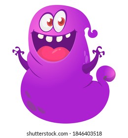 Funny cartoon flying monster design. Monster character illustration